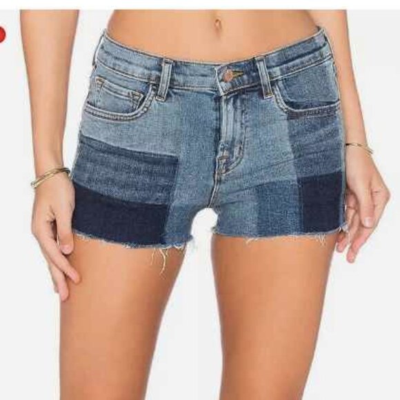 J BRAND Multi-color Zenith Mid-Rise Raw Hem Denim Shorts - Picture 1 of 11